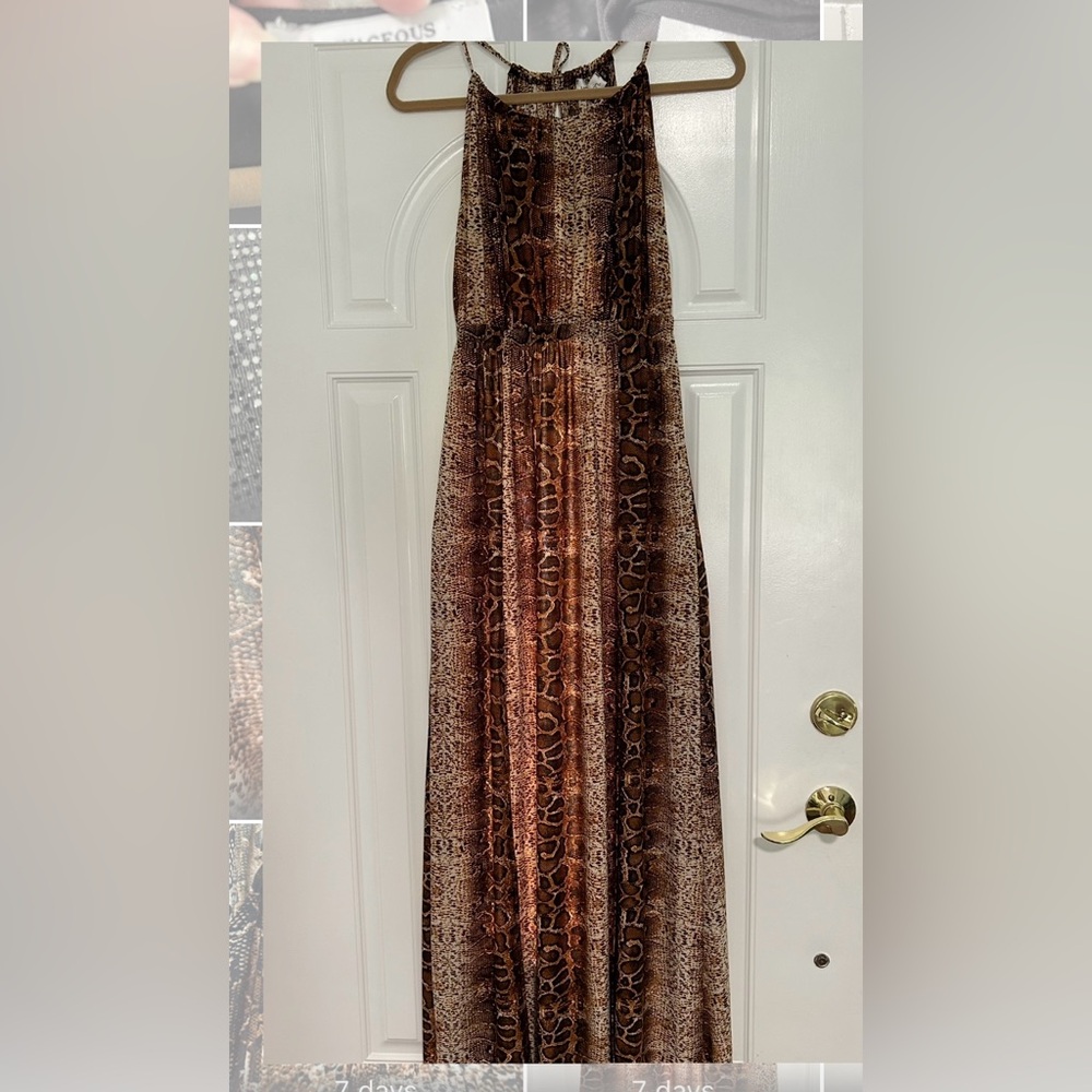 Snake Print Maxi Dress